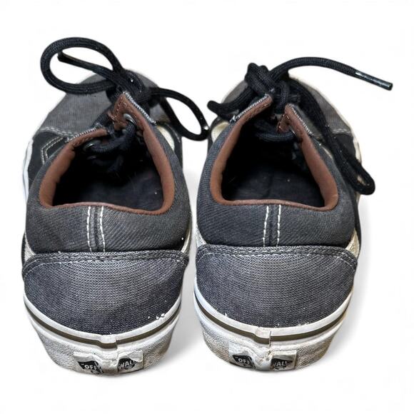 US 5 Vans Old Skool – Black/Gray Canvas Low-Top Waffle Sole - Picture 5 of 7